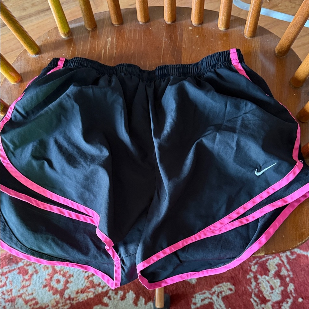 Nike Women's Athletic Shorts in Black with Pink Trim